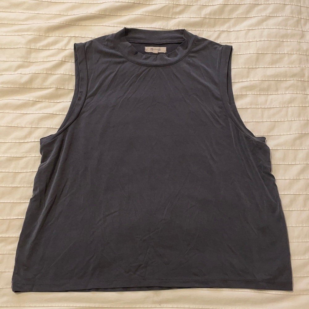 Madewell Charcoal Gray Mockneck Tank Top